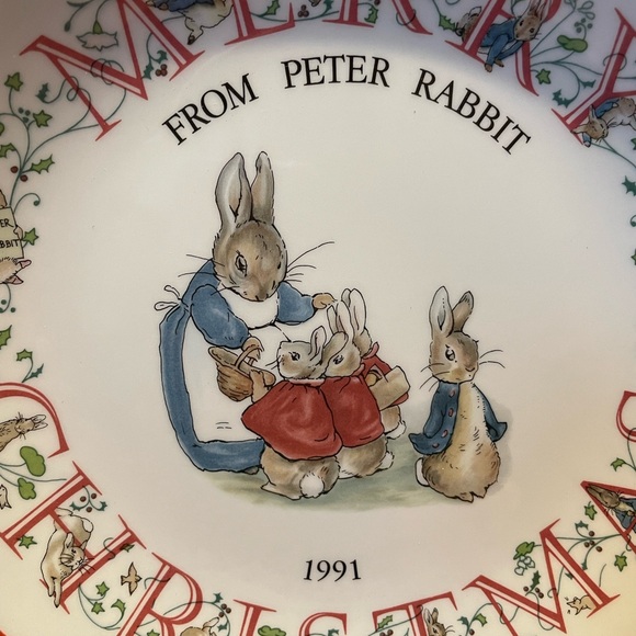 Beatrix Potter Peter Rabbit Wedgwood Christmas Plate 1991 - Picture 4 of 8
